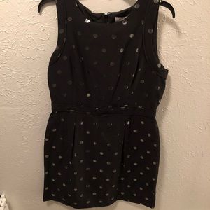 Black and silver polka dot dress